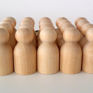 Wooden Peg Dolls / 20 Babies / Peg People / Waldorf / Unfinished Maple Ready to Paint / Twenty Babies