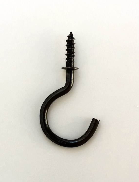 1 Inch / Pkg of 20 Mug Hooks / 1 Cup Hooks / Key Hooks / Screw Hooks / DIY  Jewelry Hooks / Antique Black 