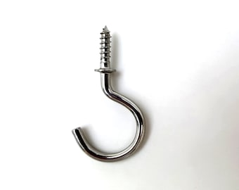 1 Inch  Pkg of 20 Mug Hooks  1 Cup Hooks  Key Hooks  Screw Hooks  DIY Jewelry Hooks  Antique Black