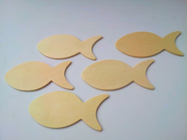 100 Unfinished Wooden Fish Cut Out Wood Fish Shape Ready To Paint Paper 