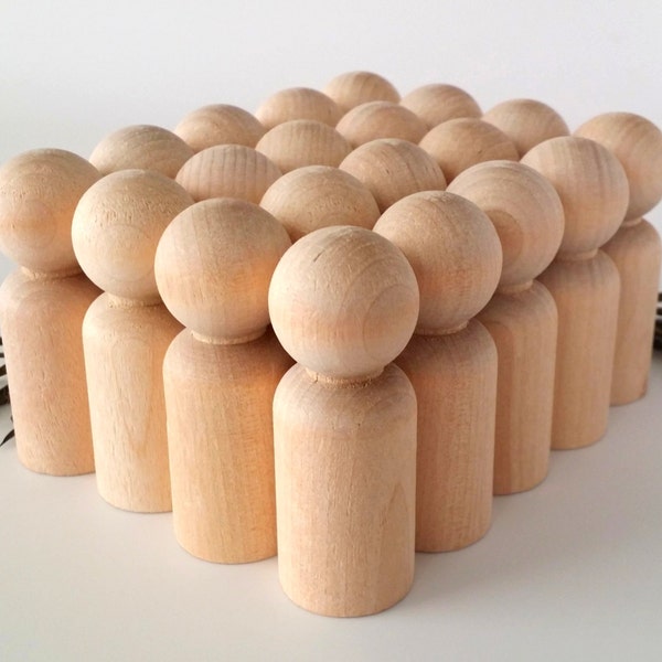 Unfinished Maple Peg Dolls: Waldorf Style, Ready to Paint (20 Dads)