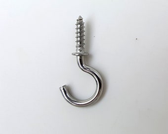 5/8 Inch Stainless Steel -Corrosion Resistant / Qty of 20 / 5/8" Key Hooks / Screw Hooks / DIY Jewelry Hooks