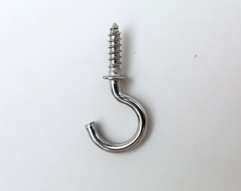 Stainless Steel Screw Hooks: 5/8 Inch, Corrosion Resistant, DIY Jewelry, Small Hooks for Hanging