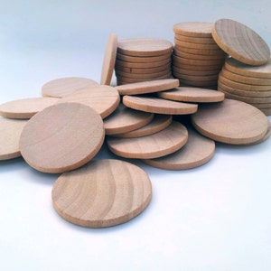 1.5&quot; Unfinished Wooden Circles: DIY Memory Game Pieces, Wedding Favors (Qty 50)