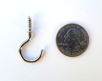 Nickel Mug Hooks: 7/8 Inch, DIY Jewelry Supplies, Set of 20