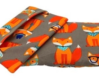 Buckwheat Heating Pad Kids- Warm/Cool Compress + Matching Snack Bag-:Cold Pack-Washable Cotton- Reusable-FOXES-Organic Herb Choice