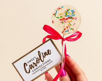 Birthday Cake Lollipops, Sprinkle Lollipops, Celebration Lollipops, Hard Candy Lollipops, Party Favors, Candy, Rainbow Favors, 6/Set