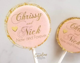 Pink and Gold Wedding Favors, Wedding Favors, Wedding, Wedding Favors for Guests, Bridesmaid Gift, Wedding Gift, Bridal Party, Gift, 6/Set