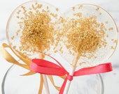 Gold Wedding Favors, Hostess Gift, Favors, Wedding, Wedding Lollipops, Bridesmaid Gift, Wedding Gift, Bridal Party, Love, Gift, 6/Set