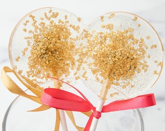 Gold Wedding Favors, Hostess Gift, Favors, Wedding, Wedding Lollipops, Bridesmaid Gift, Wedding Gift, Bridal Party, Love, Gift, 6/Set