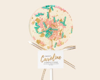 Logo Lollipops, Sparkle Lollipops with Paper Logo Tags, Marketing Lollipops, Promotional Lollipops, Branding, Corporate Gift-6/Set