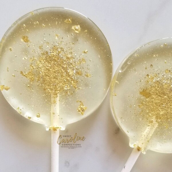 Gold Lollipops, Hostess Gift, Wedding Favors, Wedding, Wedding Favors for Guests, Bridesmaid Gift, Wedding Gift, Candy, Gift, 6/Set