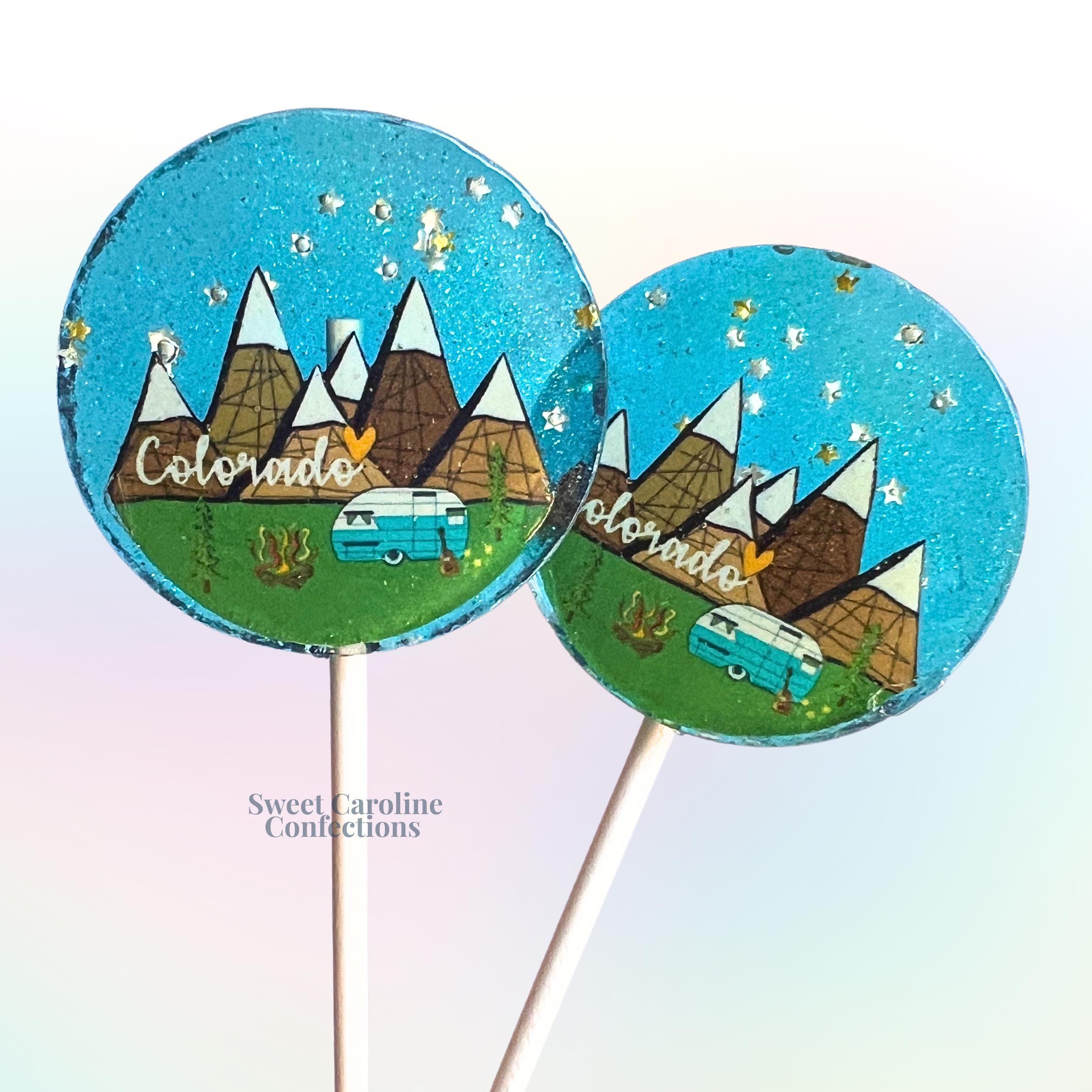 Colorado Lollipops, Mountain Candy, Ski Trip Favors, Bachelorette Ski Trip, Tourism Lollipops, Best of Colorado, 6/Set
