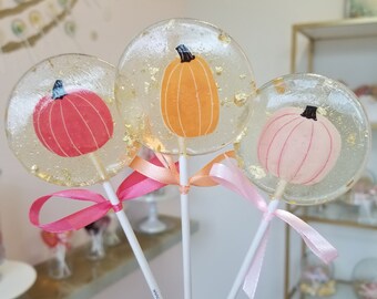 NEW! Little Pumpkin Lollipops, Pumpkin Candy, Halloween Candy, Halloween Lollipops, Trick or Treat, Halloween, Sparkle Lollipops, 6/Set