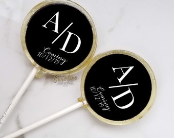 Black and White Bridal Shower Lollipops, Wedding Favors, Wedding, Favors for Guests, Bridesmaid Gift, Wedding Gift, Candy  6/Set