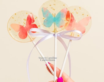 Butterfly Lollipops, Butterfly Birthday Party, Butterfly Party Favors, Sparkly Butterflies, Garden Party, Garden Party Favors 6/Set