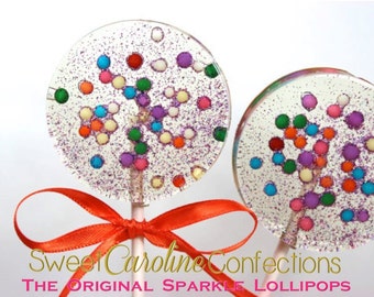 As Seen On Domino Magazine, Confetti Party Favors, Candy, Sparkle Lollipops, Lollipop, Candy Lollipop, Sweet Caroline Confections-6/Set