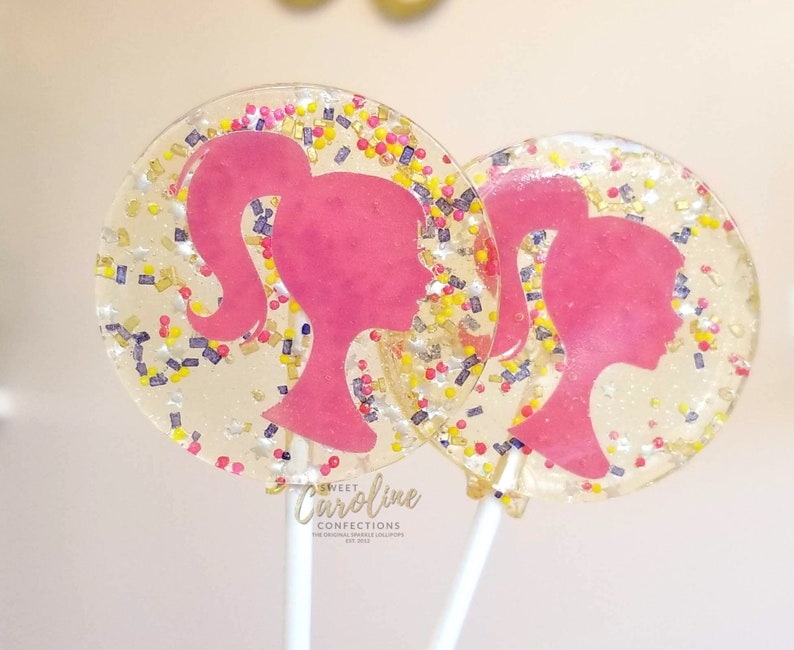Pink Barbie Lollipops Barbie Party Pink and Gold Favors Etsy