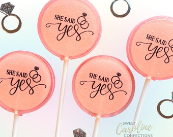 She Said Yes Lollipops, Bridal Shower Favors, Bridal Shower Candy, Bridal Shower Lollipops, Candy Lollipops, Candy, Party Favors-6/Set