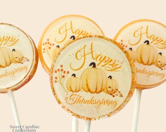Paletas de Acción de Gracias, recuerdos de calabaza, especias de calabaza, calabaza para el Día de Acción de Gracias, calabazas blancas, paletas de caramelo, paletas brillantes (paquete de 6).