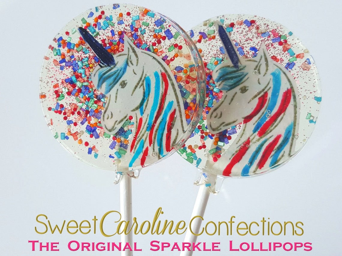 Unicorn Lollipops Rainbow Lollipops Unicorn Party Rainbow Etsy