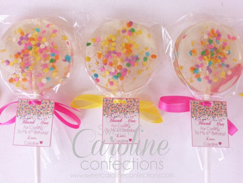 Celebration Lollipops Hard Candy Lollipops Party Favors Etsy