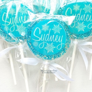 Frozen Lollipops, Frozen Favors, Frozen Lollipops, Blue Snowflake Lollipops, Frozen Party, Sparkle Lollipops, Let it Go Party Favors 6/Set