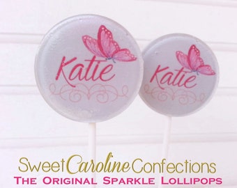 Butterfly Lollipops, Butterfly Party, Birthday Favors, Candy Lollipop, Lollipop Favors, Light Purple Favors-6/Set