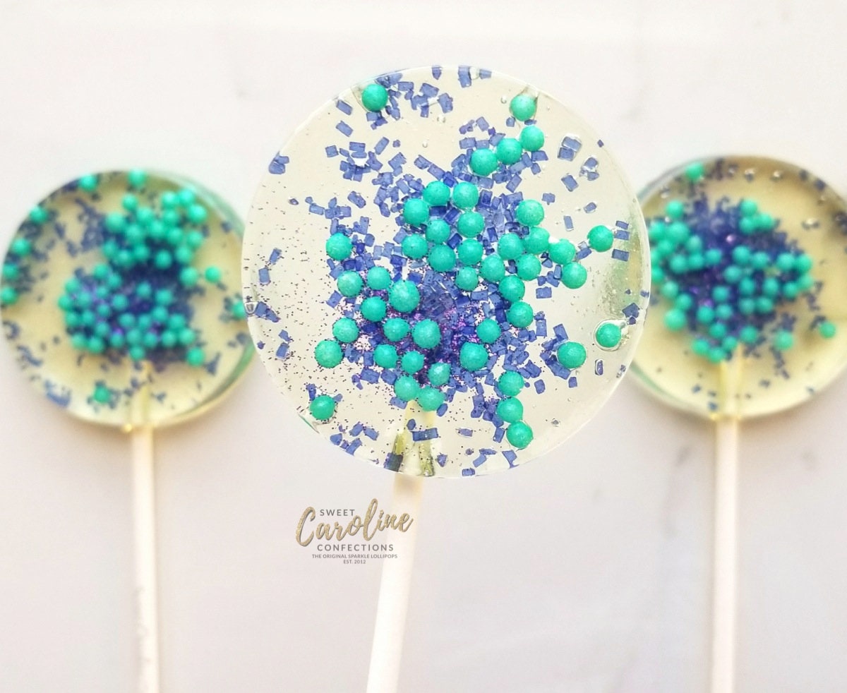 Purple and Teal Lollipops Hard Candy Lollipops Candy Baby - Etsy