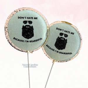 Cool Beard Lollipops, Gift for Him, Beardiful Lollipops, Guy Friend Gift, Father's Day Gift, Candy for Him, 6/Set