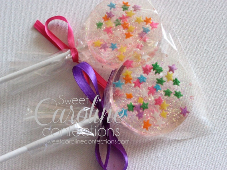 Celebration Lollipops Star Lollipops Confetti Lollipops Etsy