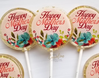 Mother's Day Gift, Flower Lollipops, Mother's Day Candy, Gift for Her, Best Mother Ever, Candy Lollipops, Gift for Mom, Candy for Mom, 6/Set