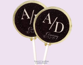 Black and White Bridal Shower Lollipops, Wedding Lollipops, Wedding Favors, Bachelorette Favors, , Bridesmaid Gift, Wedding Gift 6/Set