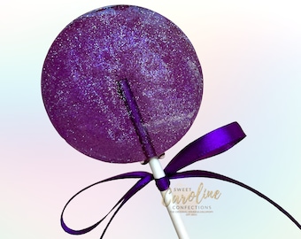 Grape Lollipops, Grape Hard Candy Lollipops, Candy Lollipop, Sparkle Lollipops, Lollipops, Sweet Caroline Confections-6/Set