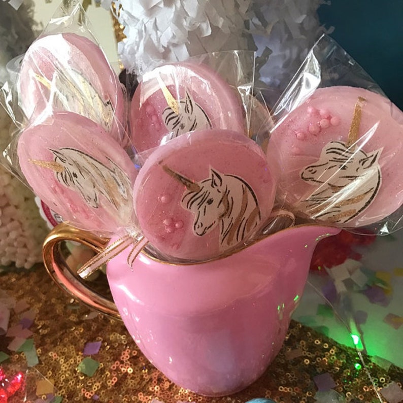 Unicorn Lollipops Pink Unicorns Light Pink Lollipops Etsy