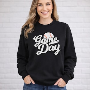 Bluza z naszywką Chenille na dzień gry w baseball, bluza baseballowa, bluza jesienna, bluza Gameday, koszulka do gry w softball, mama baseballisty