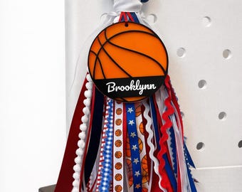 Custom Basketball Tassel Charm for Bogg Bag - Personalized Sport Ribbon Bag Tag