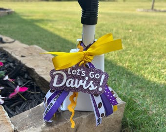 Customizable Sports Team Cowbell – Purple and Yellow Victory Bell