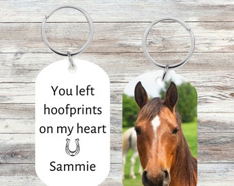 Death of Horse Memorial, Horse Picture Pet Memorial, Personalized Pet Loss Gift, Horse Memorial Gift, Memorial Keepsake Horse Keychain