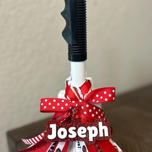 Sports Team Cow Bell - Game Day Victory Bells - School Spirit - Personalized Red and White