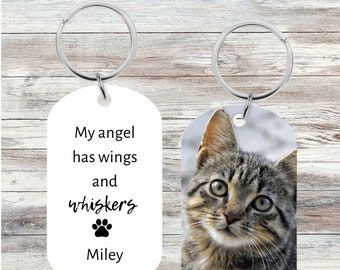 Personalized Cat Memorial Gift, Custom Cat Keychain Pet Memorial Gift, Pet Loss Gift, Pet Sympathy Gift for Cat Dad, Pet Remembrance Gift