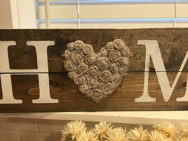 HOME Sign Rustic Wall Decor LOVE Sign Shabby Chic Home Etsy