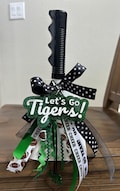 Sports Team Cow Bell - Game Day Victory Bells - School Spirit - Lets go Tigers Green and White