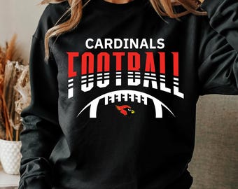 Sudadera de fútbol de los Cardinals, sudadera de fútbol, día de juego, mamá deportista, sudadera personalizada de mascota escolar