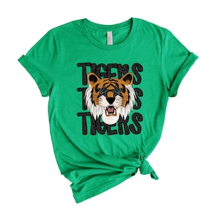 Preppy Black Leopard Star-Eyed Tigers Shirt, Tigers Mascot Tee Shirt