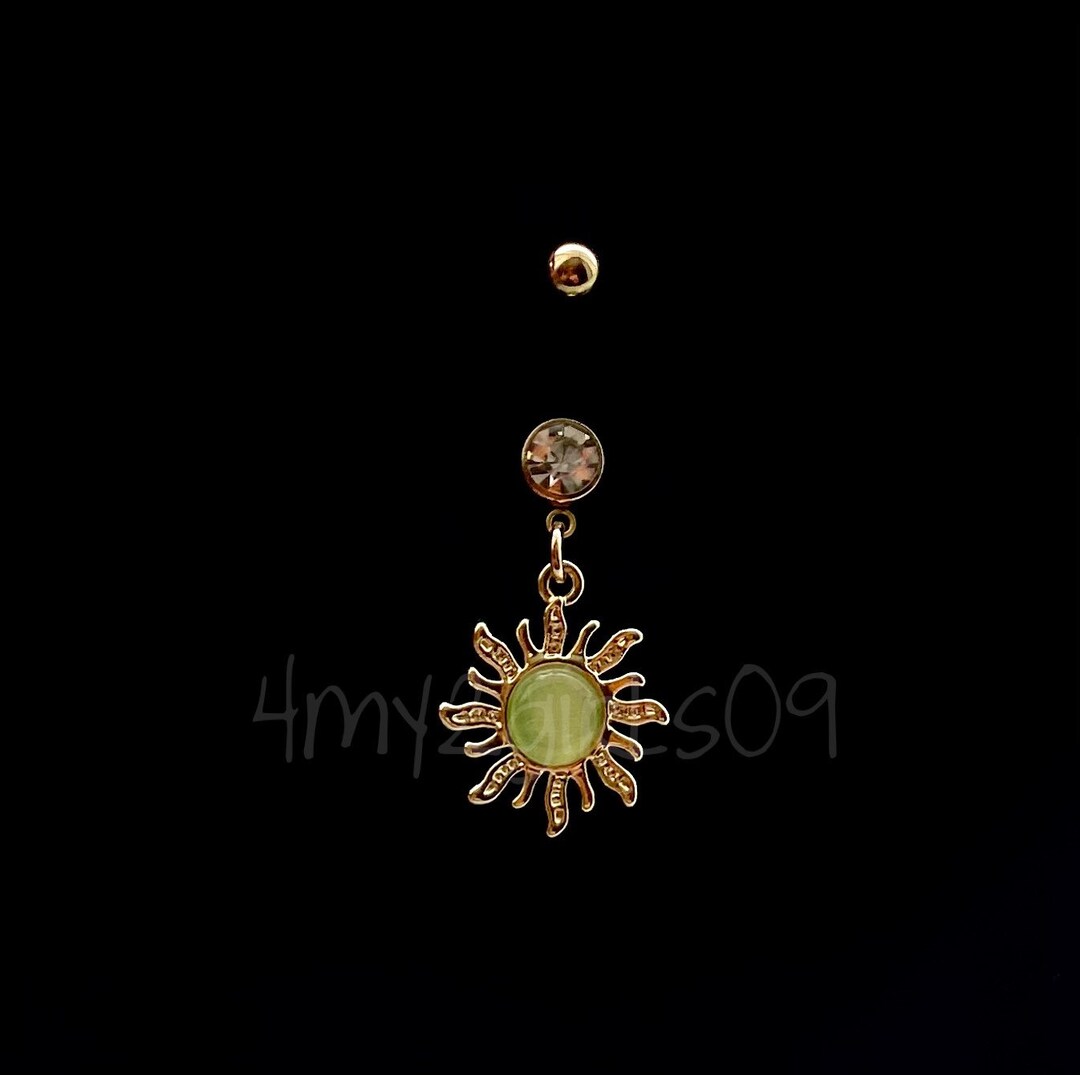 BIN 73 Blazing Sunburst SUN of Life Strength Gold Inspired Belly Button