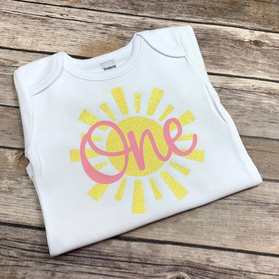 Pink and Yellow Glitter You Are My Sunshine First Birthday | Etsy