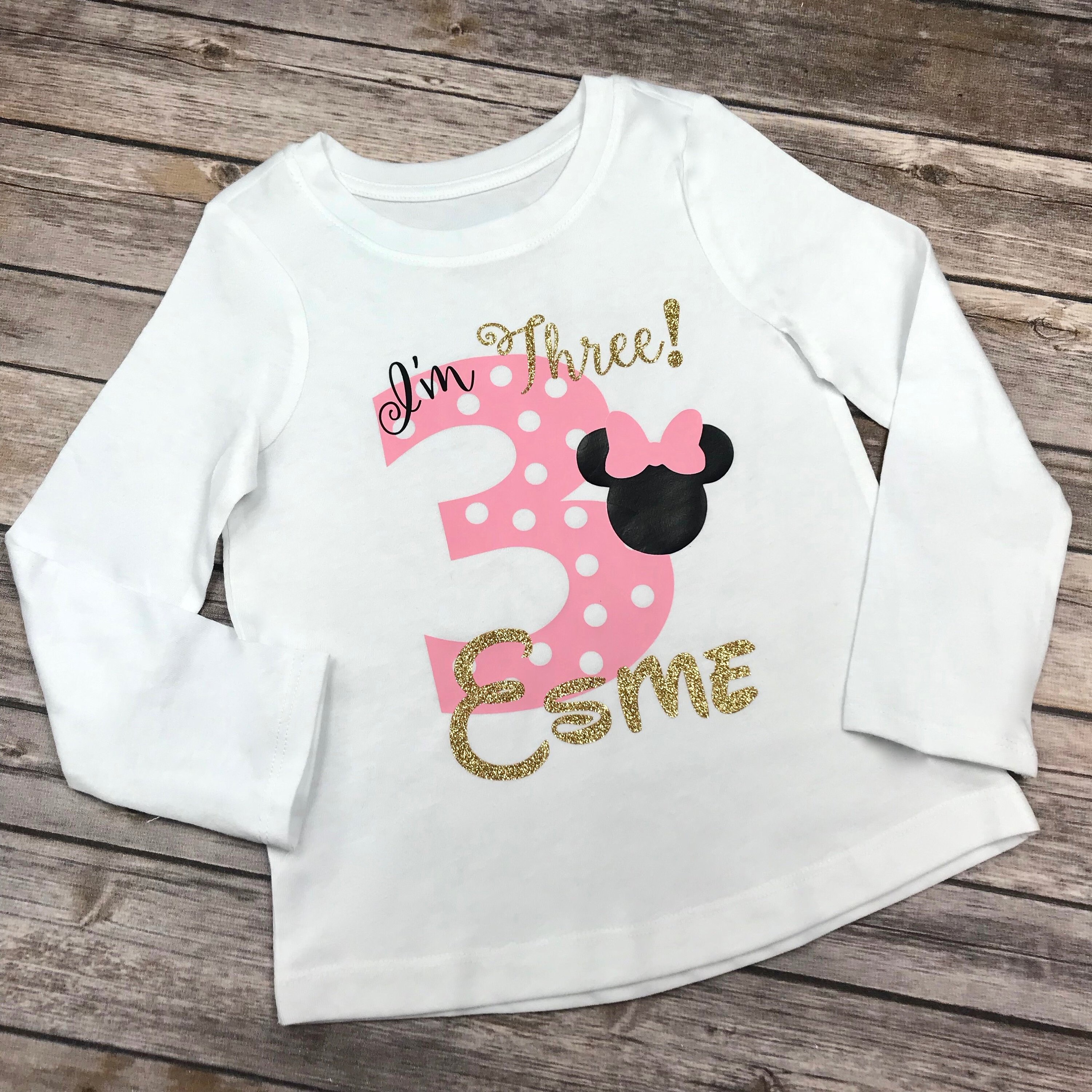 Gold Glitter Minnie Mouse 
