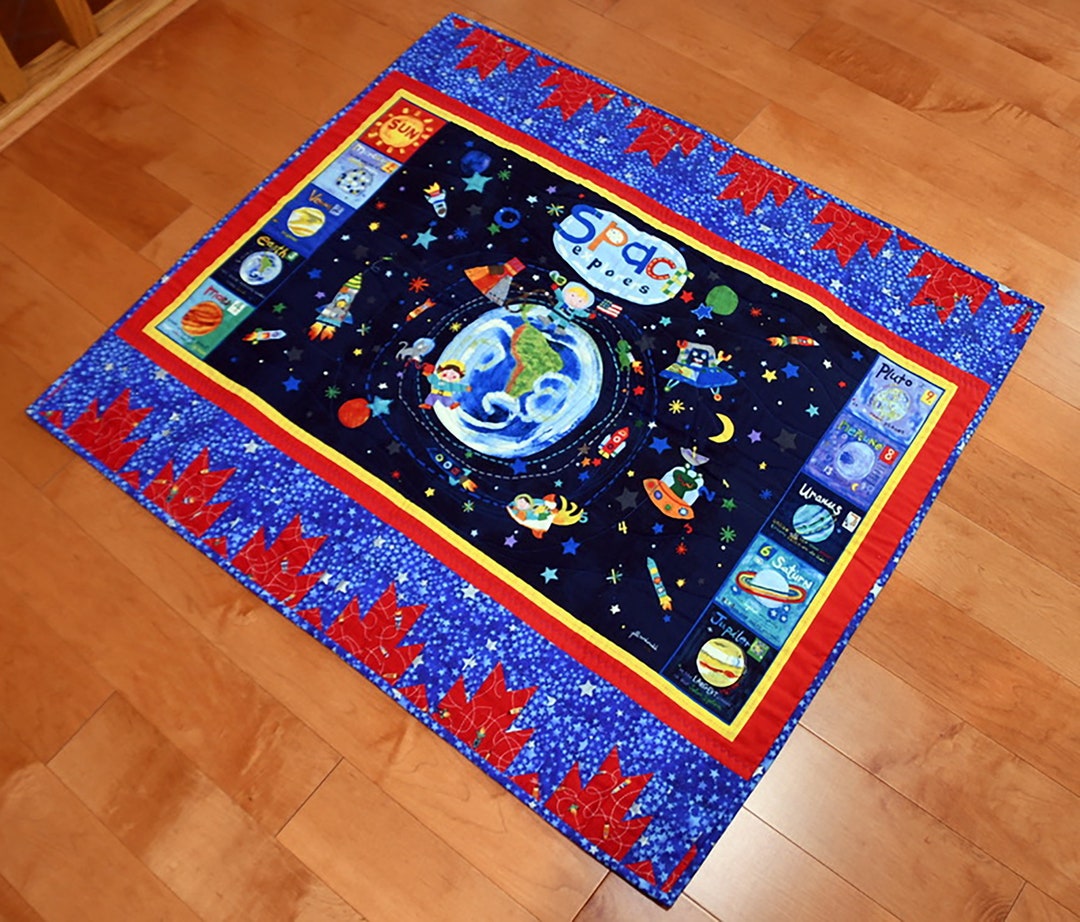 Solar System Quiltcotton Baby Quilt Wall Hanging Etsy