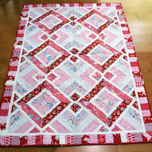 Sale! Modern Quilt shaded Diamond pattern - Large Lap Quilt - Large Wheelchair quilt- Baby Quilt - Wall Hanging Quilt - Personalize